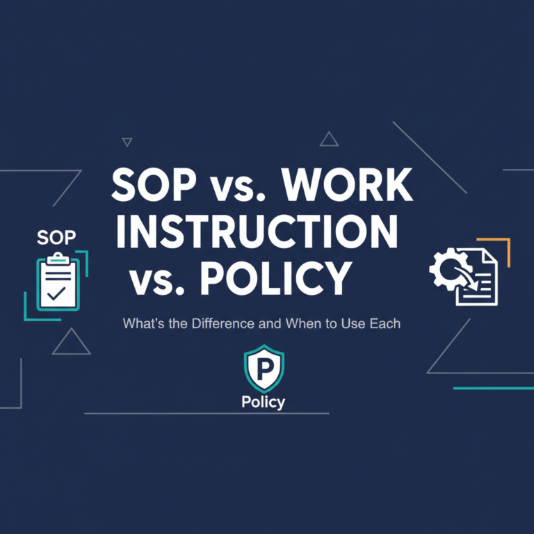 SOP vs. Work Instruction vs. Policy: What’s the Difference and When to Use Each
