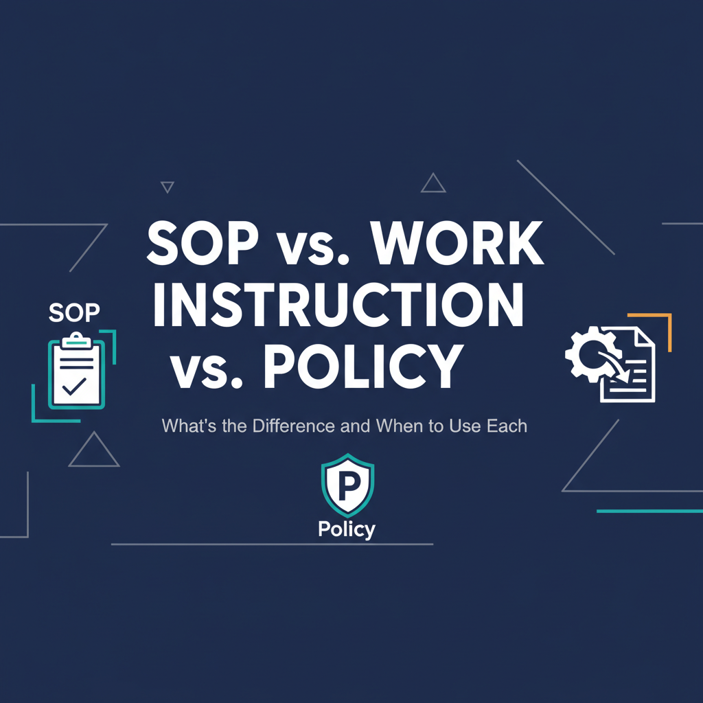 SOP vs. Work Instruction vs. Policy: What’s the Difference and When to Use Each