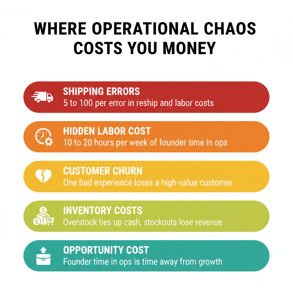 real cost shopify operational chaos costs