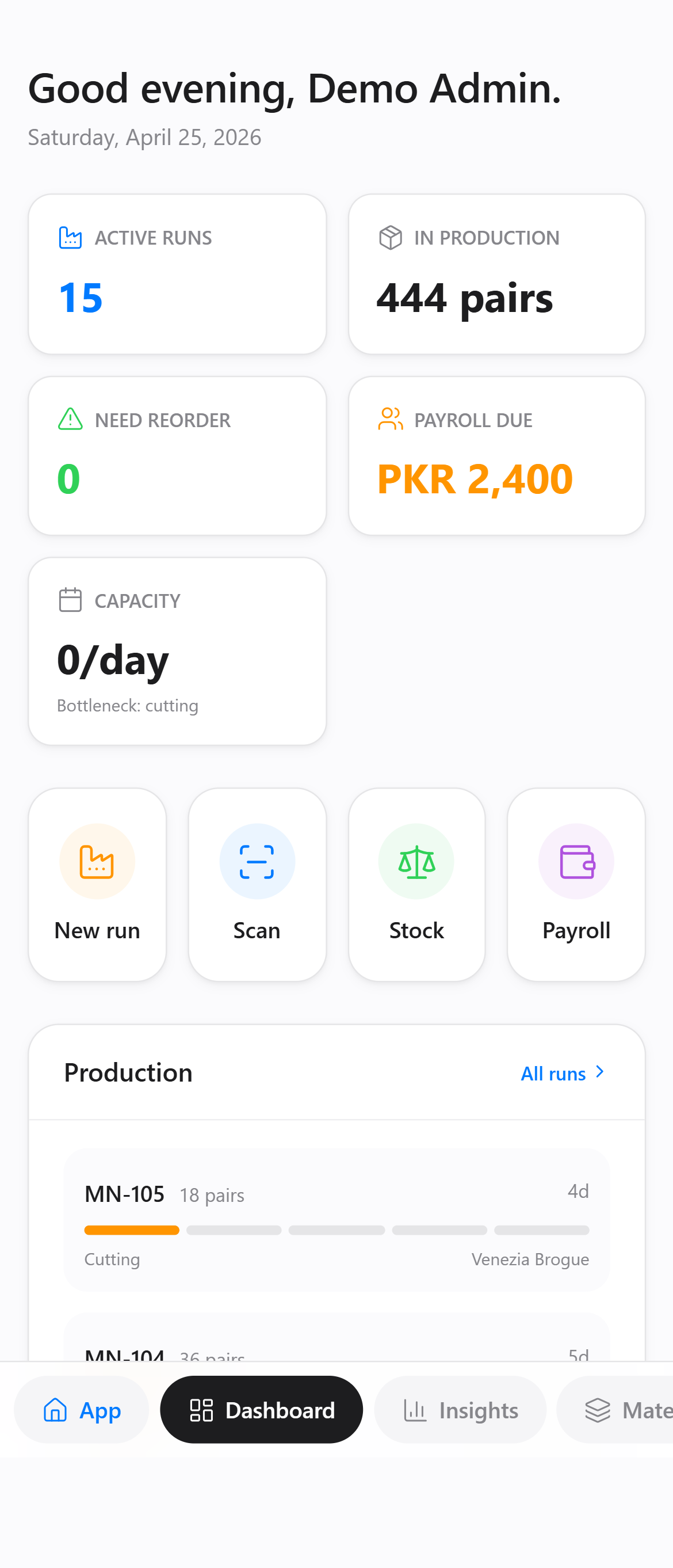 MRP Dashboard