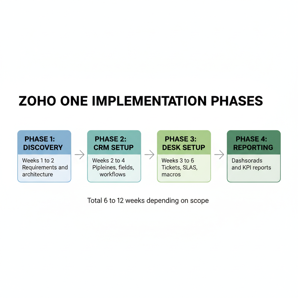 zoho one implementation cost timeline
