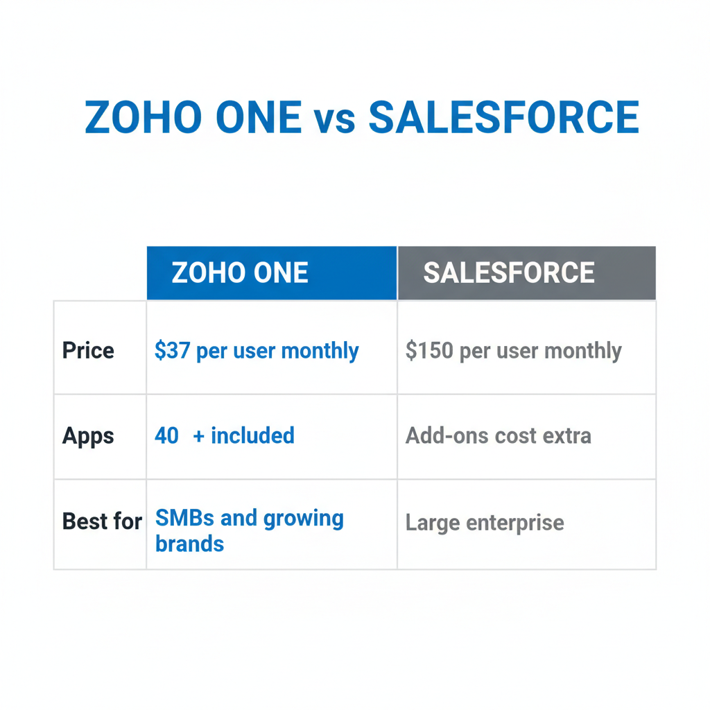 zoho one vs salesforce comparison