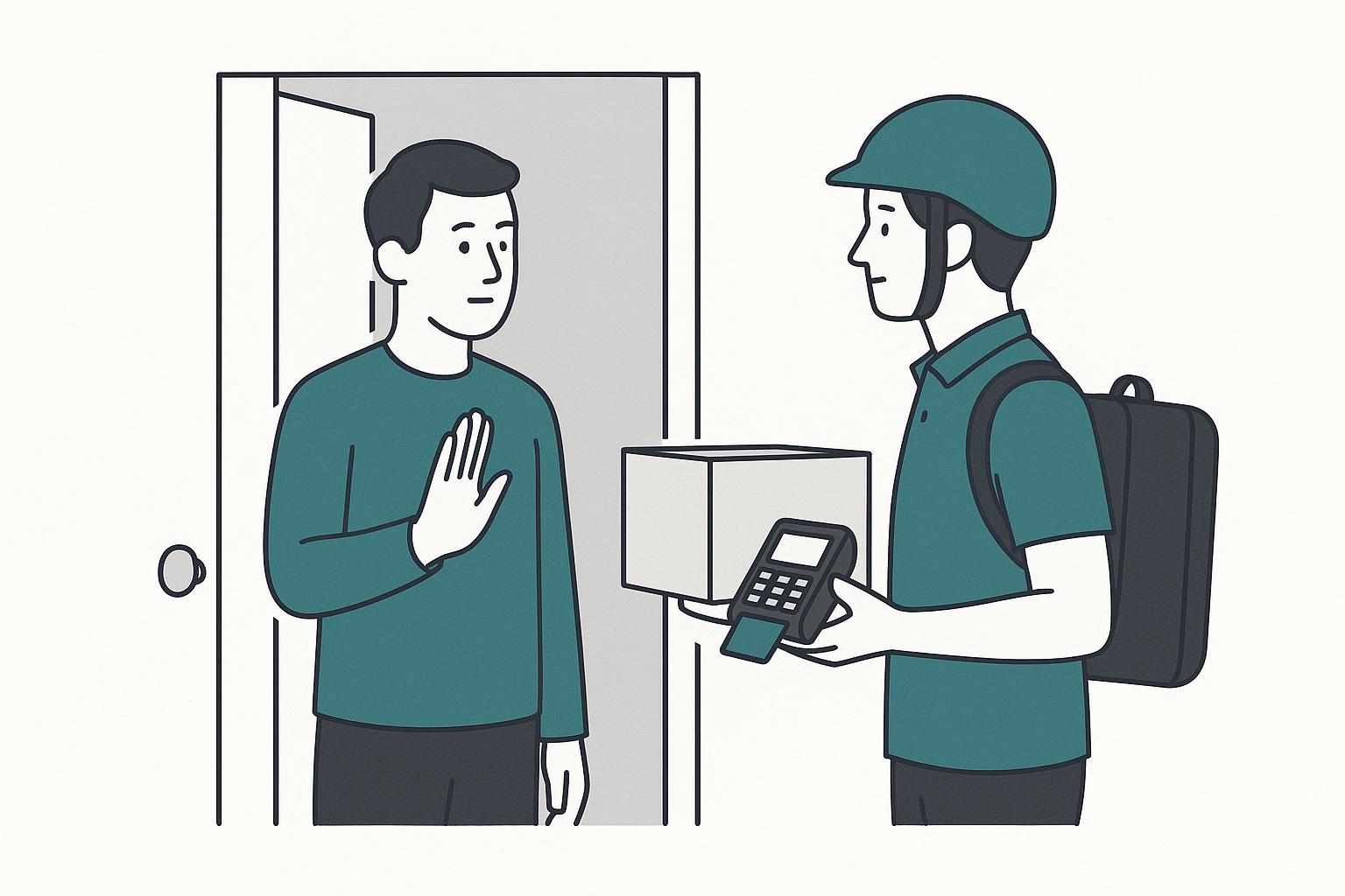 A customer refusing a COD parcel at the door, illustrating the high COD return rate in Pakistan