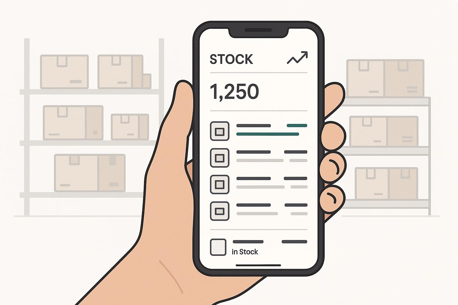 Best inventory software for Shopify in Pakistan shown as a mobile inventory app dashboard with live stock count